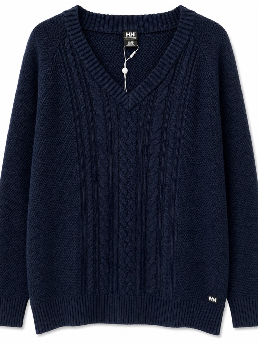 NWT - 🌊 Helly Hansen Fjord Cable Knit Sweater | Women’s XL | Navy | 100% Cotton - Picture 2 of 11